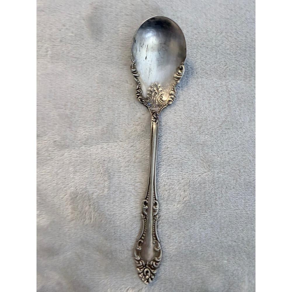 Vintage Wm A Rogers A1 Silver Plate Ornate Serving Spoon 6" Louis XIV Style